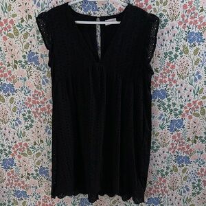 Pink Lily Black Eyelet Dress